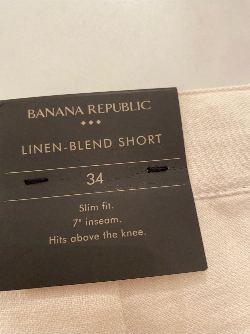 Banana Republic Cream Flat-Front Linen-Blend Men’s Shorts - Picture 5 of 5